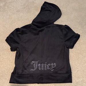 NWT SIZE M Juicy Couture Black Rhinestone Velour Hoodie